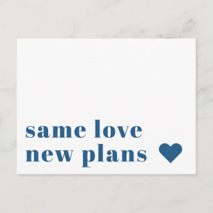 Blue   Modern Wedding Postponement Announcement Postcard