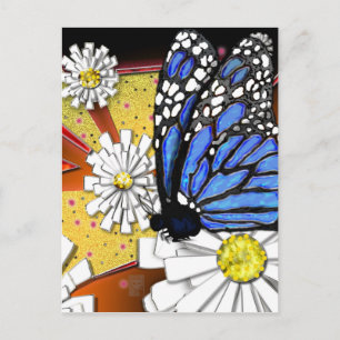 blue monarch postcard