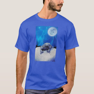 Blue Monitor Lizard Dragon Reptile Fantasy Art T-Shirt