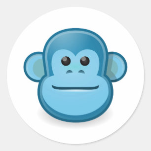 Blue Monkey Classic Round Sticker
