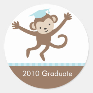 Blue Monkey Graduation Envelope Seals