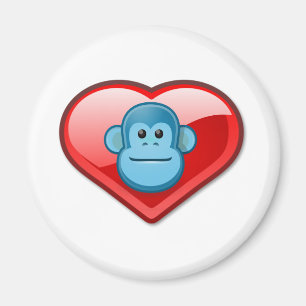 Blue Monkey Love Magnet