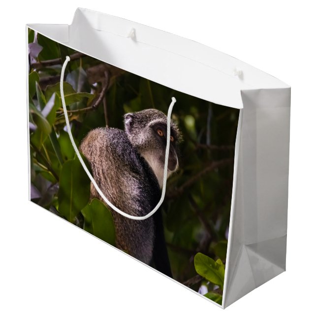 Blue monkey, Zanzibar Large Gift Bag (Back Angled)