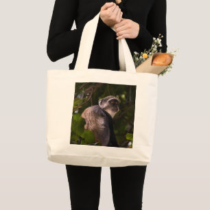 Blue monkey, Zanzibar Large Tote Bag