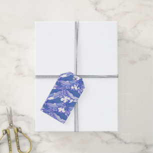 Blue Monochromatic Humpback Whale Gift Tags