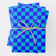 Blue Monochrome Checkerboard Pattern