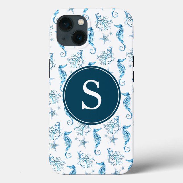 Blue Monogram Beachy Phone Case (Back)