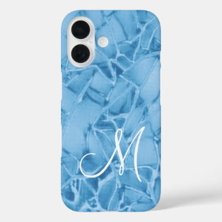 Blue Monogram iPhone 16 Case