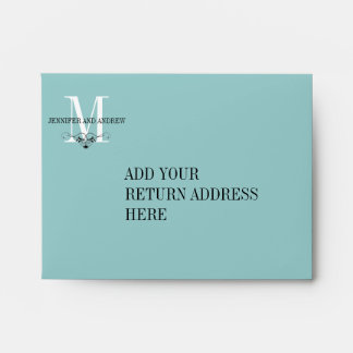 Blue Monogram Chandelier RSVP Card Envelopes