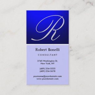 Blue Monogram Consultant Business Card