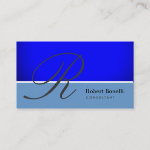 Blue Monogram Consultant Business Card