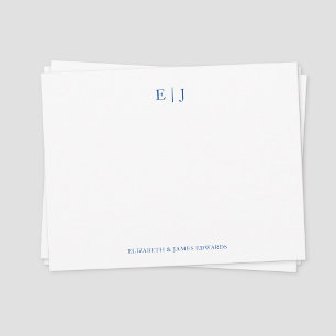 Blue Monogram Couple Initials Personalised Card