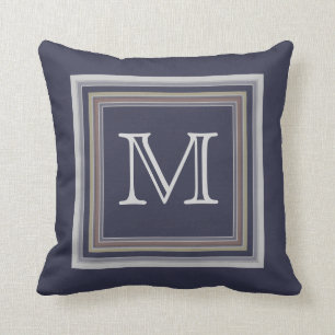 Blue Monogram Cushion