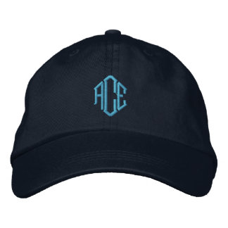 Blue Monogram Embroidered Hat