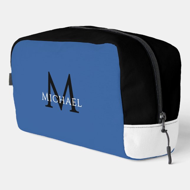 Blue Monogram – Groomsman Golf Weekend Travel Dopp Kit (Right Corner)
