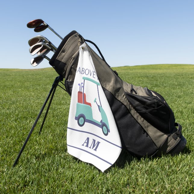 Blue Monogram Initial Golf Towel (Green)