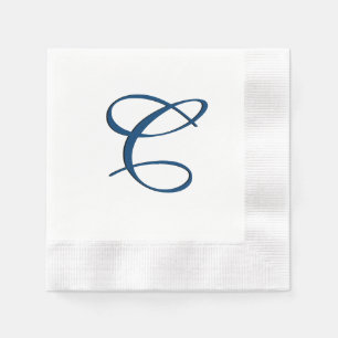 Blue Monogram Initial Napkin
