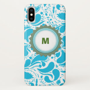 Blue Monogram iPhone Case