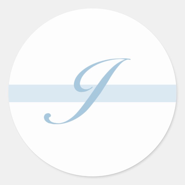 Blue Monogram J Classic Round Sticker (Front)