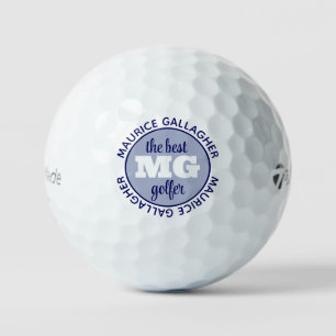 Blue Monogram Monogrammed Best Golfer Golf Balls