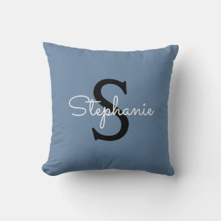 Blue Monogram Name Cushion