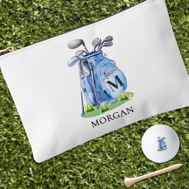 Blue Monogram Name Golf Accessory Pouch (Monogram Name Golf Accessory Pouch)