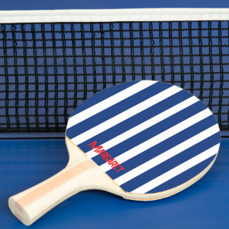 Blue Monogram name Ping Pong Paddle