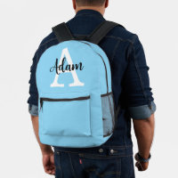 Blue Monogram Name Script Personalised Design