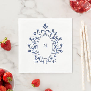 Blue Monogram Napkin
