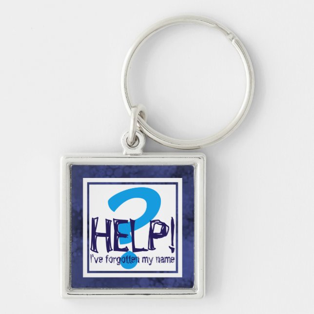 Blue Monogram Parody Key Ring (Front)