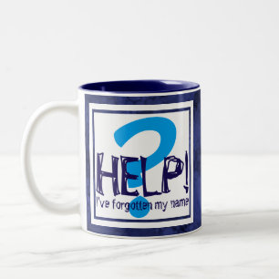 Blue Monogram Parody Two-Tone Coffee Mug