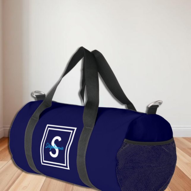 Blue Monogram Personalised Duffle Bag (Creator Uploaded)