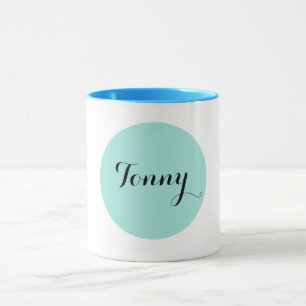 Blue monogram  Ringer Combo Mug