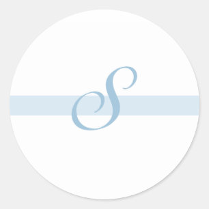 Blue Monogram S Classic Round Sticker