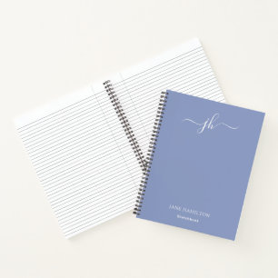 Blue Monogram Sketchbook with Name Notebook