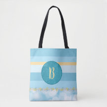 Blue monogram Striped Pattern