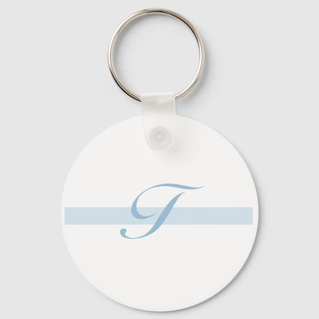 Blue Monogram T Key Ring (Front)