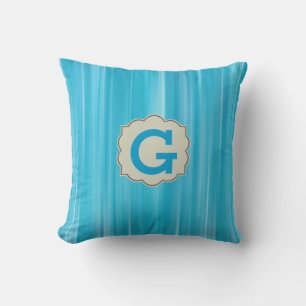 Blue Monogram Throw Pillow Template