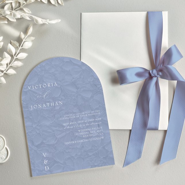  Blue Monogram Wedding Invitation (Creator Uploaded)