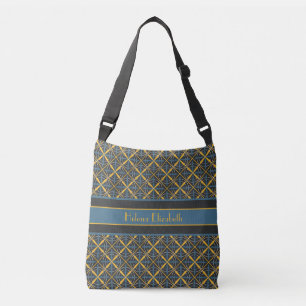Blue Monogrammed Crossbody Bag