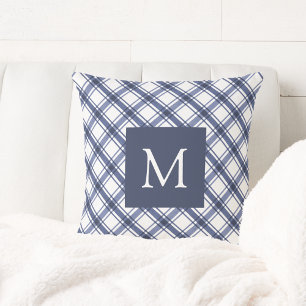 Blue Monogrammed Cushion