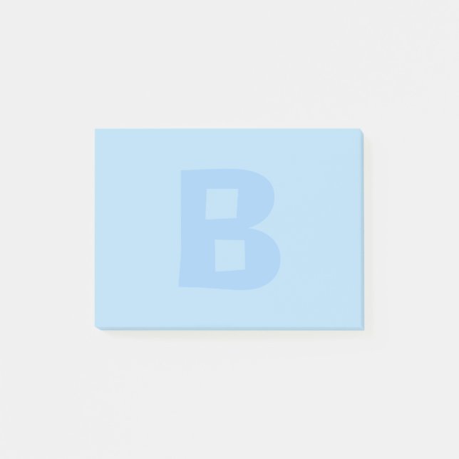 Blue Monogrammed Post It Notes (Front)