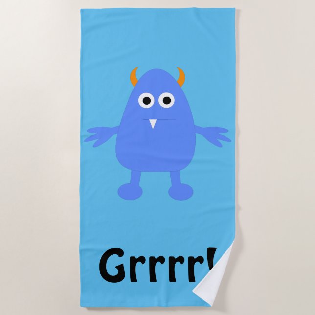 Blue Monster - Beach Blanket (Front)
