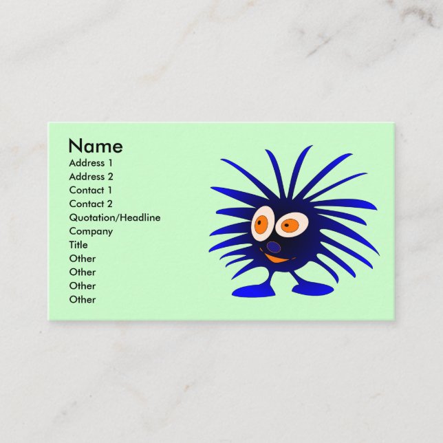 Blue monster business card (Front)