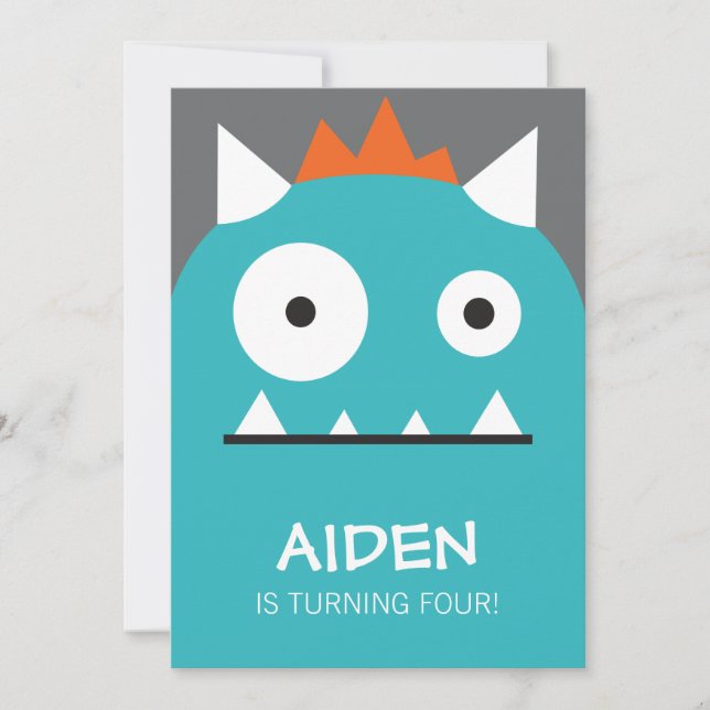 Blue Monster Invitation (Front)