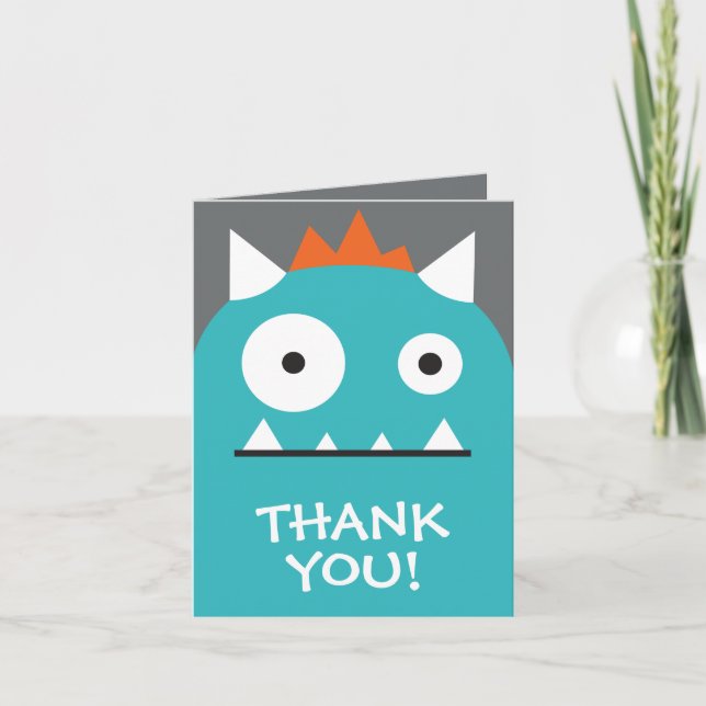 Blue Monster Thank You Card (Front)