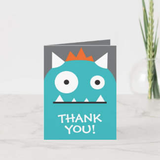 Blue Monster Thank You Card