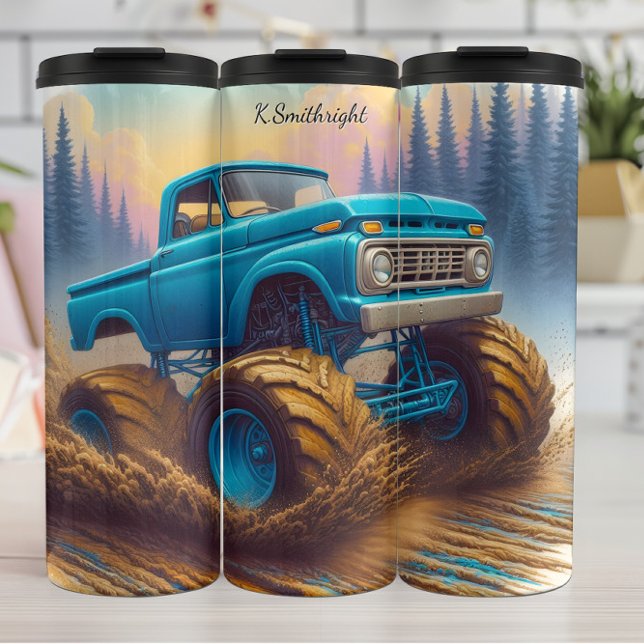 Blue Monster Truck Offroad Drive Thermal Tumbler (Creator Uploaded)