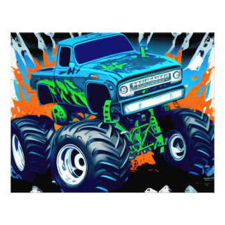 Blue Monster Truck Photo Print