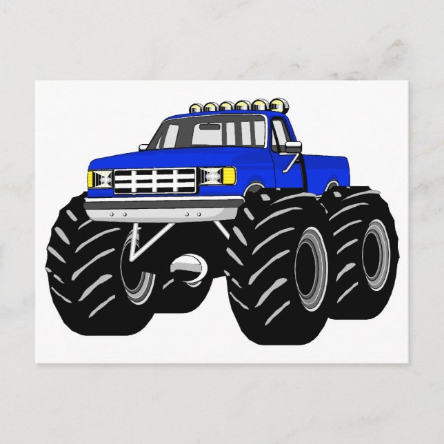BLUE MONSTER TRUCK POSTCARD (Front)